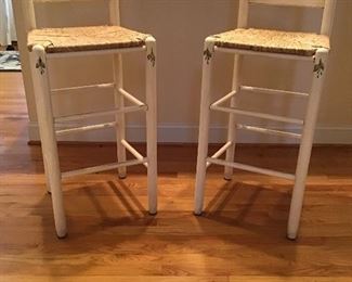 2 Bar stools hand painted!