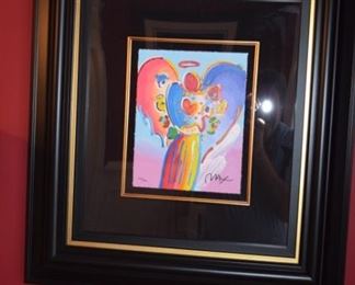 Peter Max "Angel With Heart" 2017 Serigraph in Color On Woven Paper. Hand Signed by Peter Max in Ink and Numbered in Arabic. 10 1/8" X 8". 