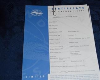 Wyland "Surf Riders" Certificate