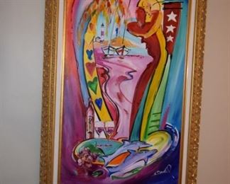 " Carribean Love" By Alfred Gockel 2013, 69 3/8" X 40". Acrylic Paint On Canvas. A unique Work. Hand Signed In Pigment Lower Right.