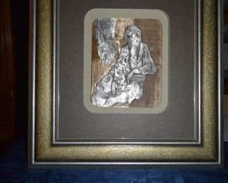 "Eileen" Pewter On Bronze By Itzchak Tarkay 2001 9 1/4" X 7 1/4". Hand Hammered Relief Pewter On Bronze. Signed In The Plate Lower Right.