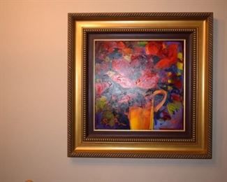 "All I Hve To Give VII" By Simon Bull 2007 18" X 18" Acrylic Paint On Museum Board Original Signed in Pigment Lower Left.