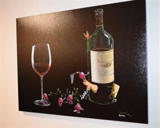 "Butterfly Wine" By Godard 28" X 37 1/2" Giclee
