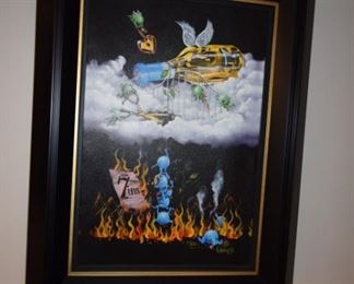 "Grape Confusion - Missing Grape" By Godard 2015 30" X 19 3/4" Giclee In Color With Hand Embellishment Hand Signed In Pigment.