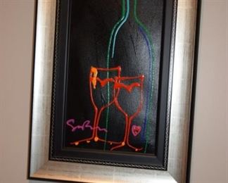 "High Tea XVI" By Simon Bull 2013 15" X 7 1/2" Acrylic Paint On Paper Hand Signed.