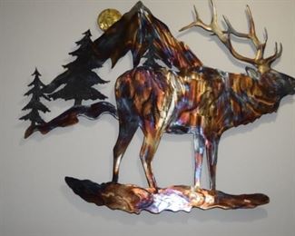Steel Art Sculpture Elk By Bear Studios