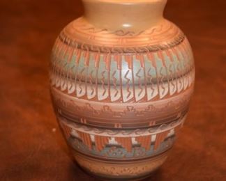 Native American Pottery Vase Tan Color