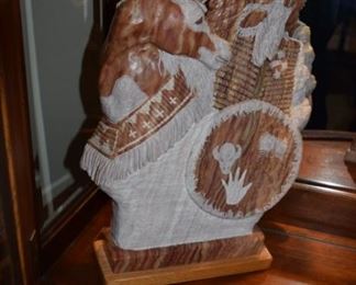 Alabaster Native American Sculpture By Wilson