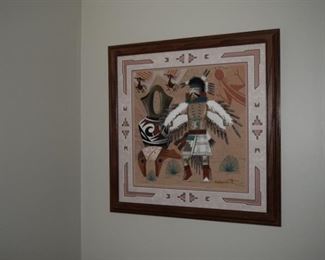 Native American Sand Painting By Silversmith Authentic Navajo Sand Painting