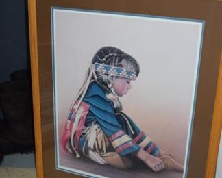 Little Dreamer Indian Girl 26" X 21" 472/950 By Miles Bendixon
