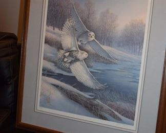 "Snowy Courtship" By James A Meger Snowy Owls 622/750. 39" X 29"
