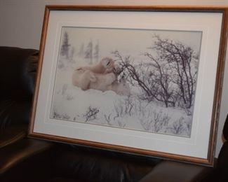 "Playful Polar Bear" By Thomas D Mangelsen 603/1500 39" X 29"