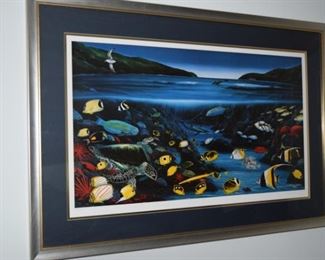 "Hanauma Bay" By Wyland Hawaii Seriolithograph. 286/950. 1993 27" X 39"