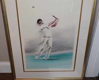 "Tee-Ing Off" By Filloneau Serigraph. 26" 34" 93/600