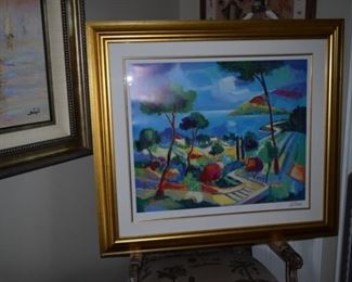 "L'Escalier a Theoule" By Jean-Claude Picot. 2007 24" X 29 1/4". Seriolithograph Hand Signed on Wove Paper