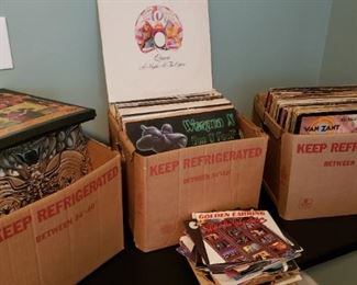 rock record albums and 45s