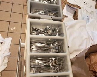 (2) tubs of silverware