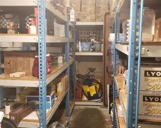 High dollar lot! Racking and all contents on shelves