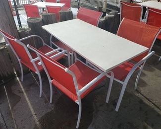 Outdoor patio table and chairs