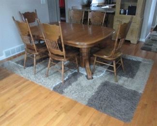 Oak Express Dinette Table with (8) Oak Spindle Back Chairs