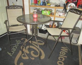 Small Outdoor Bistro Set with High Top Table Chairs