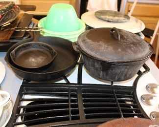 cast iron pans and dutch oven