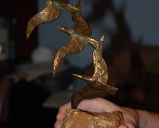 Curtis Jere Design...3 geese stone base SOLD