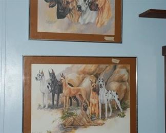 signed prints of Great Danes signed by Marcia Van Woert
