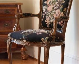 French provincial needlepoint chair 20th c