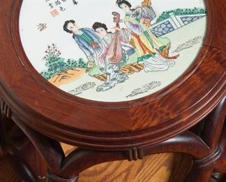 Chinese drum stool/table with porcelain top