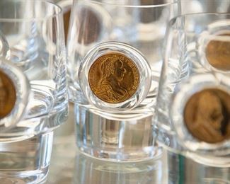 Italian coin, medallion tumblers