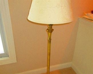 Brass Floor Lamp with Pierced Shade