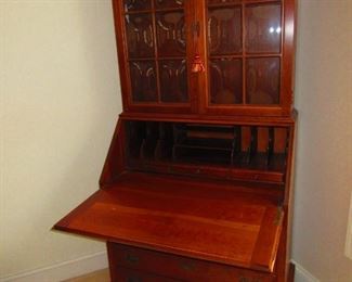 Detail of Maddox of Jamestown Secretary Desk with Convex Glass Panels