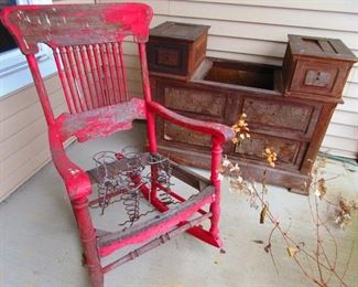 Weathered Rocker and Victorian Dresser Base