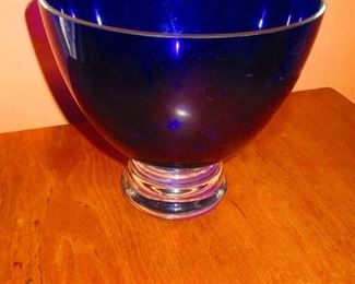 Cobalt Bowl on Clear Base