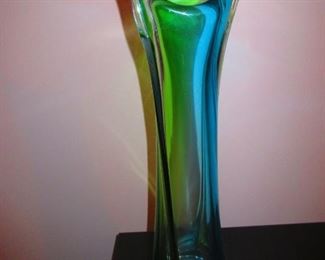 Pulled Mid Century Art Glass Vase