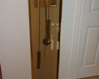 Contemporary Brass and Smoked Glass Clock