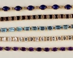 14k gold and gemstone bracelets