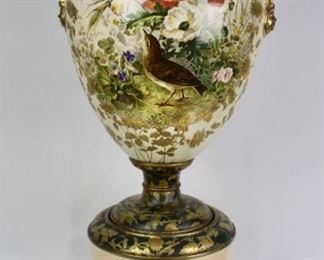 Monumental French Porcelain Vase and Pedestal