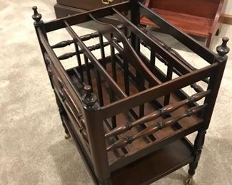 Bartley handmade magazine rack; Canterbury Monticello reproduction
