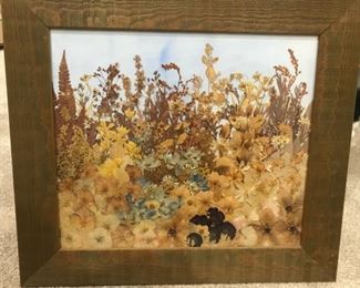 Pressed flower art 18x16