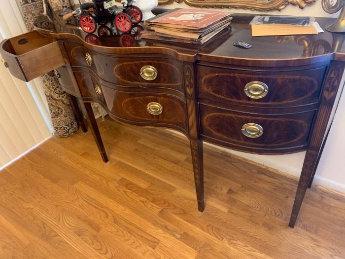 #2 Heritage furniture Heirloom collection buffet 6 drawers and inlay 72x24x38 $550.00