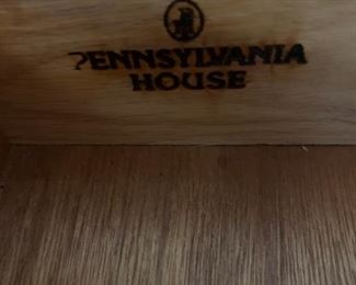 #21 Pennsylvania House 4 Plexiglas shelf wood cabinet with 1 drawer 18x12x57 $100.00