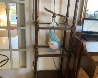 #21 Pennsylvania House 4 Plexiglas shelf wood cabinet with 1 drawer 18x12x57 $100.00