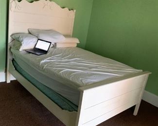#49 full wood white painted bed frame $175.00
