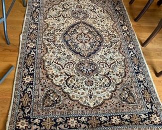 #116 blue hand knotted rug "as is" 4x6' $60.00