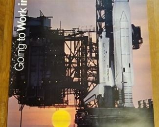 #62 (3) Going to Work in Space Poster (shuttle on launch stand) $10 each
