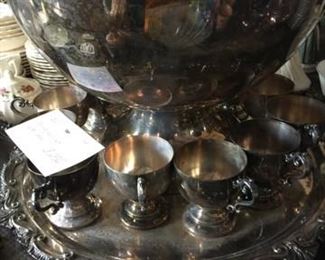 #53 BSC punch bowl set silver on copper w/ladle $250.00