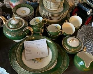 #56 Homer Laughlin Lady Greenbriar Nautilus china set 47 pieces plus serving pieces $200.00