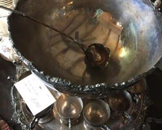 #53 BSC punch bowl set silver on copper w/ladle $250.00